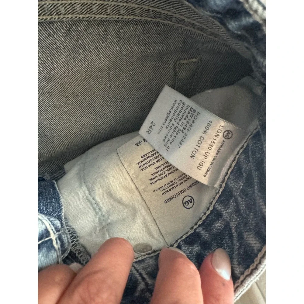 AG Adriano Goldschmied Women's Blue The Sadie Distressed Cut-Off Shorts Size 24